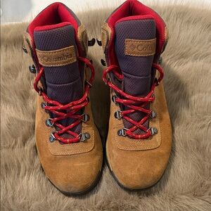 Columbia Brown and Red Hiking Boots